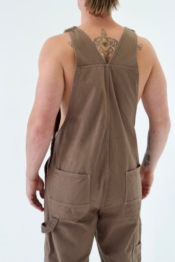 Mens Canvas Overalls Walnut