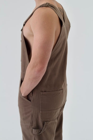 Mens Canvas Overalls Walnut