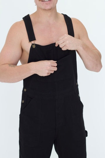 Mens Canvas Overalls Black