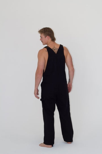 Mens Canvas Overalls Black